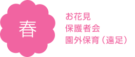お花見、保護者会、園外保育(遠足)